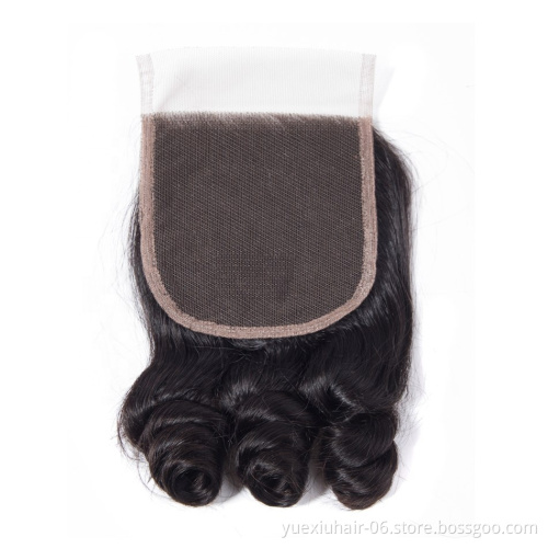 10A Brazilian Hair Romance Bouncy Curls Funmi Hair Virgin Remy Human Extension Fumi Hair with 4x4 Lace Closure